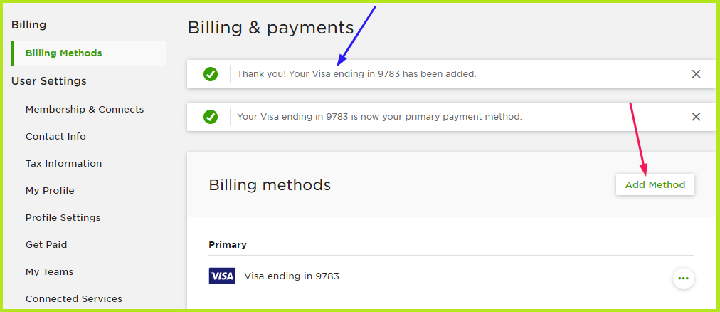 Billing address added